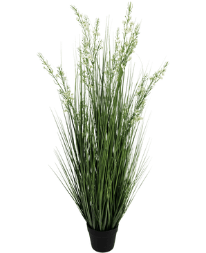 Kunstig Gress Hvit Villblomst 120cm