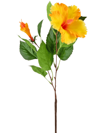 Kunstig Hawaii Hibiscus Gul 73cm