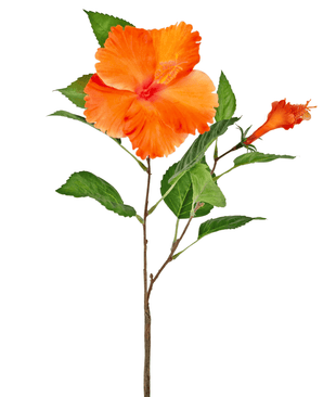 Kunstig Hawaii Hibiscus Oransje 73cm