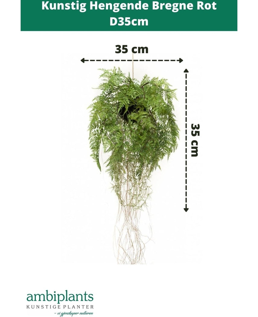 Kunstig Hengende Bregne Rot D35cm