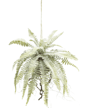 Kunstig Hengende "Frosted Fern" på kule 76cm