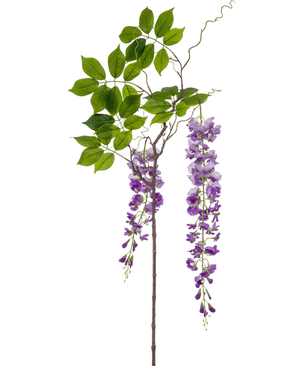 Kunstig Hengende Wisteria Stilk Lys Lilla 145cm