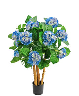 Kunstig Hortensia Busk Blå 85cm