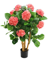 Kunstig Hortensia Busk Rosa 85cm