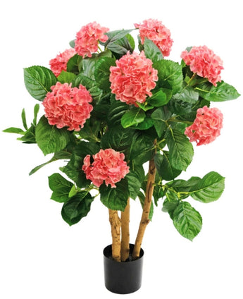 Kunstig Hortensia Busk Rosa 85cm