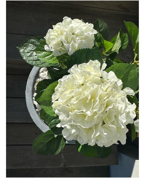 Kunstig Hortensia Deluxe Kremhvit 43cm