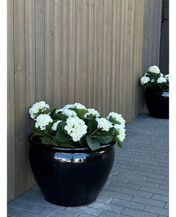 Kunstig Hortensia Deluxe Kremhvit UV 35cm