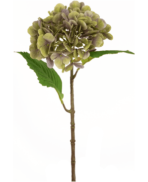 Kunstig Hortensia Hydrangea Lilla/Grønn 55cm