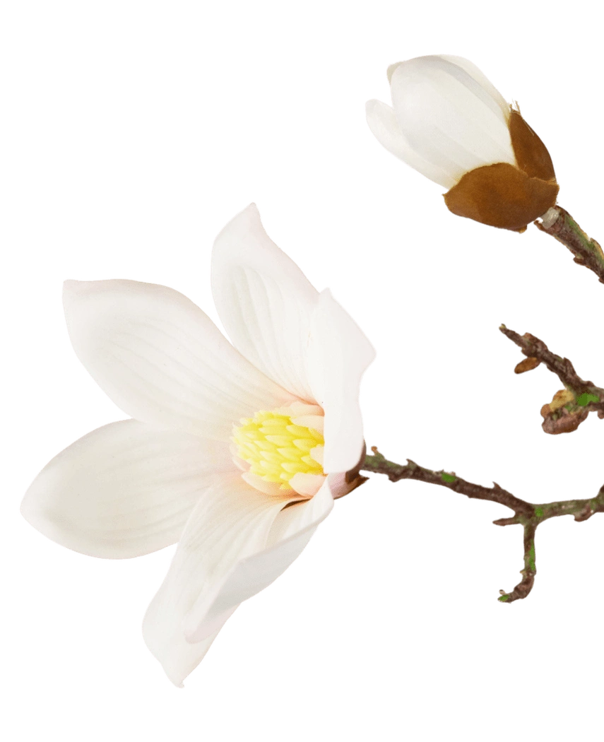 Kunstig Magnoliagren Real Touch Hvit 98cm