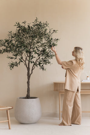 Kunstig Oliventre m/Oliven 200cm