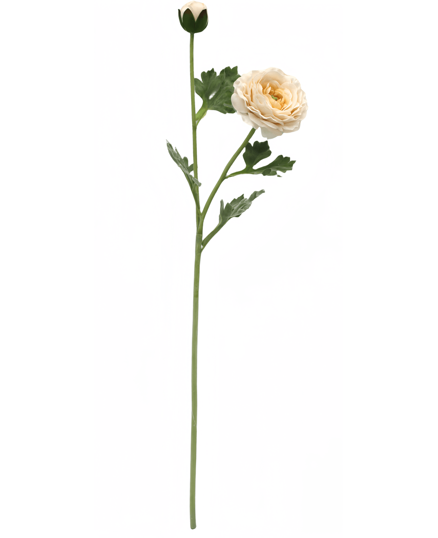 Kunstig Ranunkel Real Touch Krem 60cm