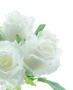 Kunstig Rosebukett 7 Roser Real Touch Hvit 30 cm