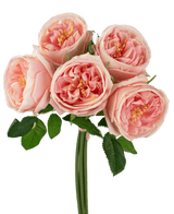 Kunstig Rosebukett "Carmen" Real Touch Rosa 36cm