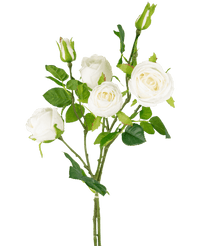 Kunstig Rosegren dobbel Real Touch hvit 80cm
