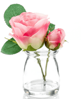 Kunstig Rosestilk Rosa i Glass 12cm