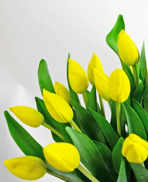 Kunstig Tulipan Bukett i Vase Gul 45 cm