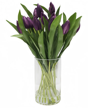 Kunstig Tulipan Bukett i Vase Lilla 45cm