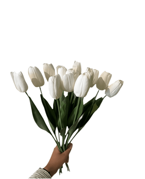 Kunstig Tulipan Real Touch Hvit 45 cm