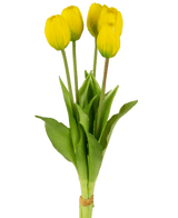 Kunstig Tulipanbukett Real Touch Gul 40cm