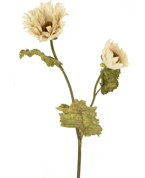 Kunstig Valmue Poppy Krem 75cm