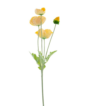 Kunstig Valmueblomst Real Touch Gul 60 cm