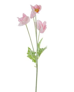 Kunstig Valmueblomst Real Touch Lysrosa 60 cm
