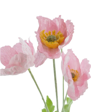 Kunstig Valmueblomst Real Touch Lysrosa 60 cm