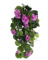 Kunstig hengeplanter Geranium 75 cm lilla