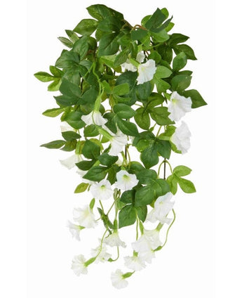 Kunstige hengeplanter Petunia 70 cm hvit