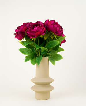 Kunstig Blomsterbukett Peon Aubergine 39cm