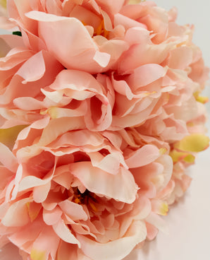 Kunstige Blomsterbukett Peon Rosa 39cm