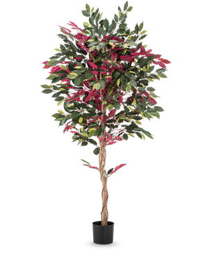 Kunstig Fat Fikus Burgunder Brannsikker 180cm